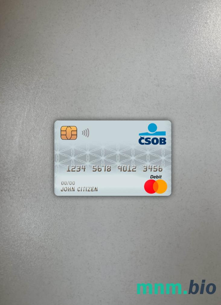 Czech republic ceskoslovenská obchodní bank master obciążyć card wygląd fotograficzny skan PSD + zdjęcie